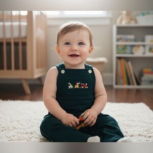 Vintage Disney Baby Dark Green Animal Design
Overalls | 9 Months